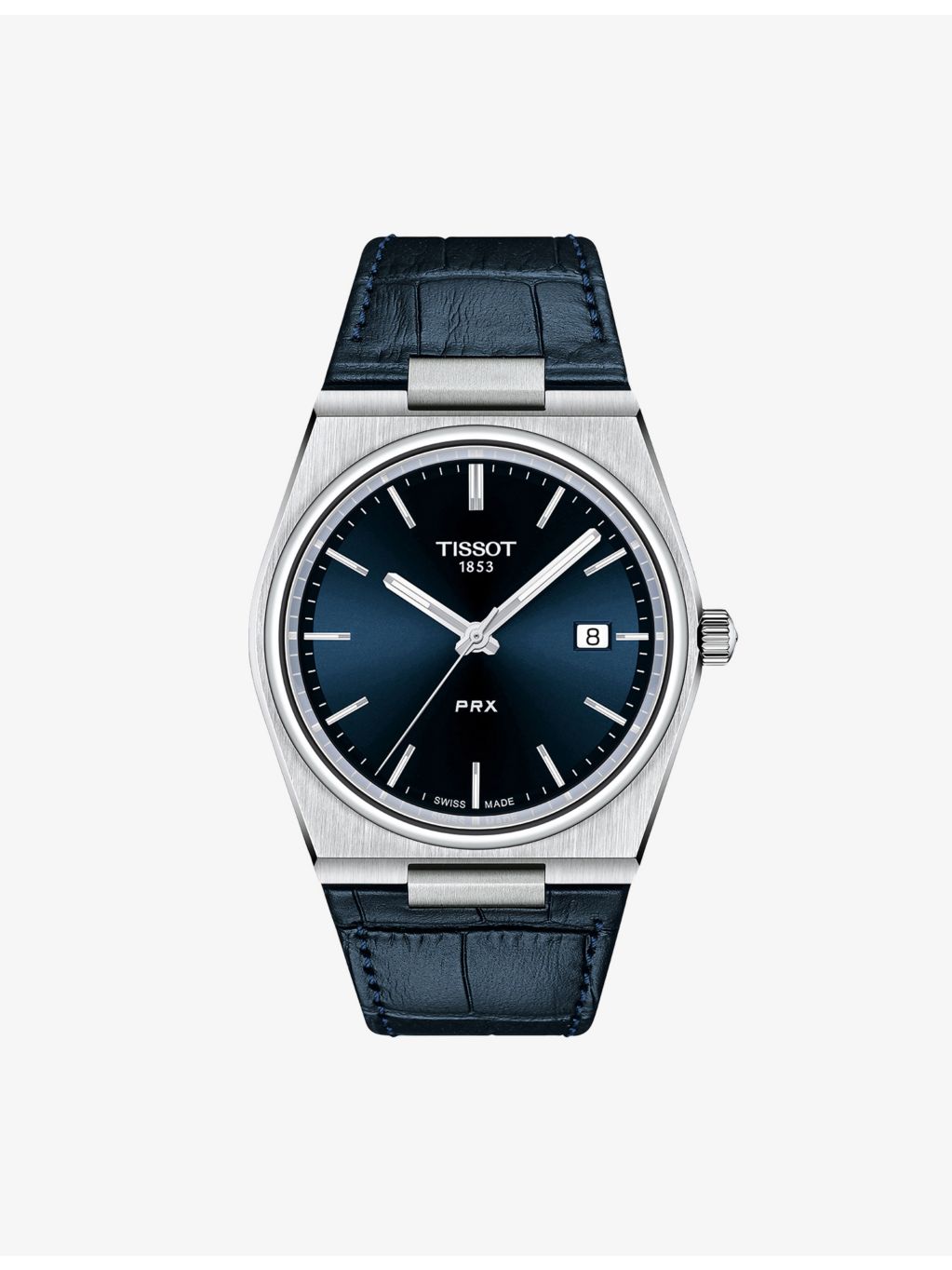 Tissot PRX stainless-steel and leather quartz watch 40mm (British brand)