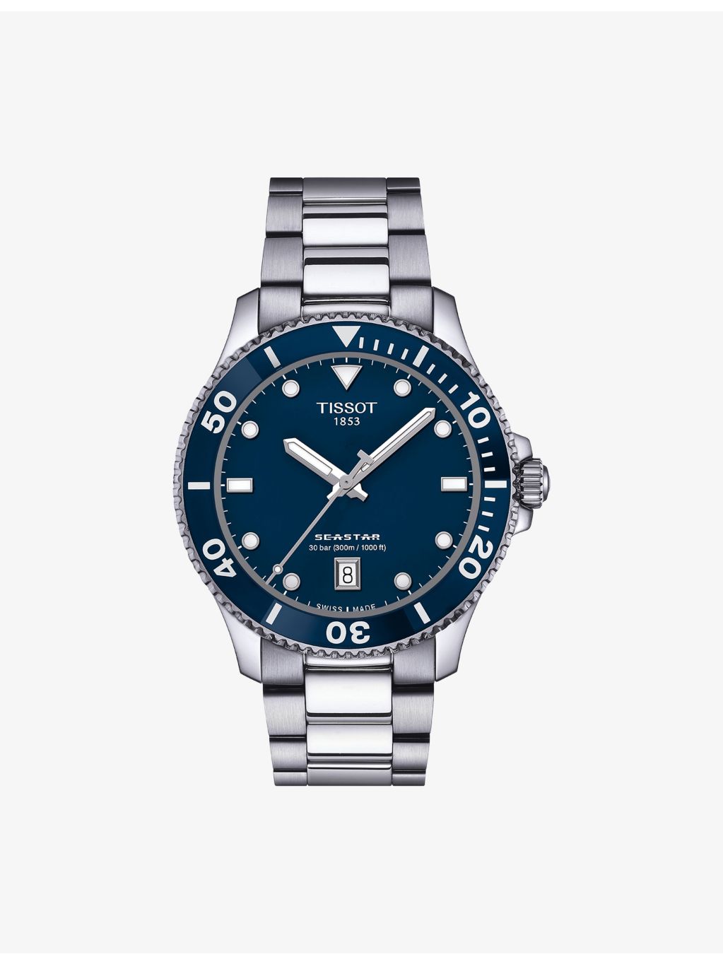 Tissot Seastar 1000 stainless-steel quartz watch 40mm, imported from the UK