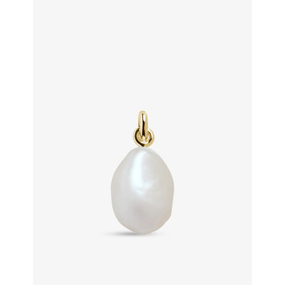 selfridges Monica Vinader 14ct Yellow-Gold and Baroque Pearl Charm- Buy online at McGrocer