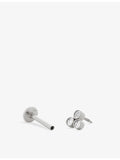 Monica Vinader diamond stud earring 14ct white gold 0.009ct - British product
