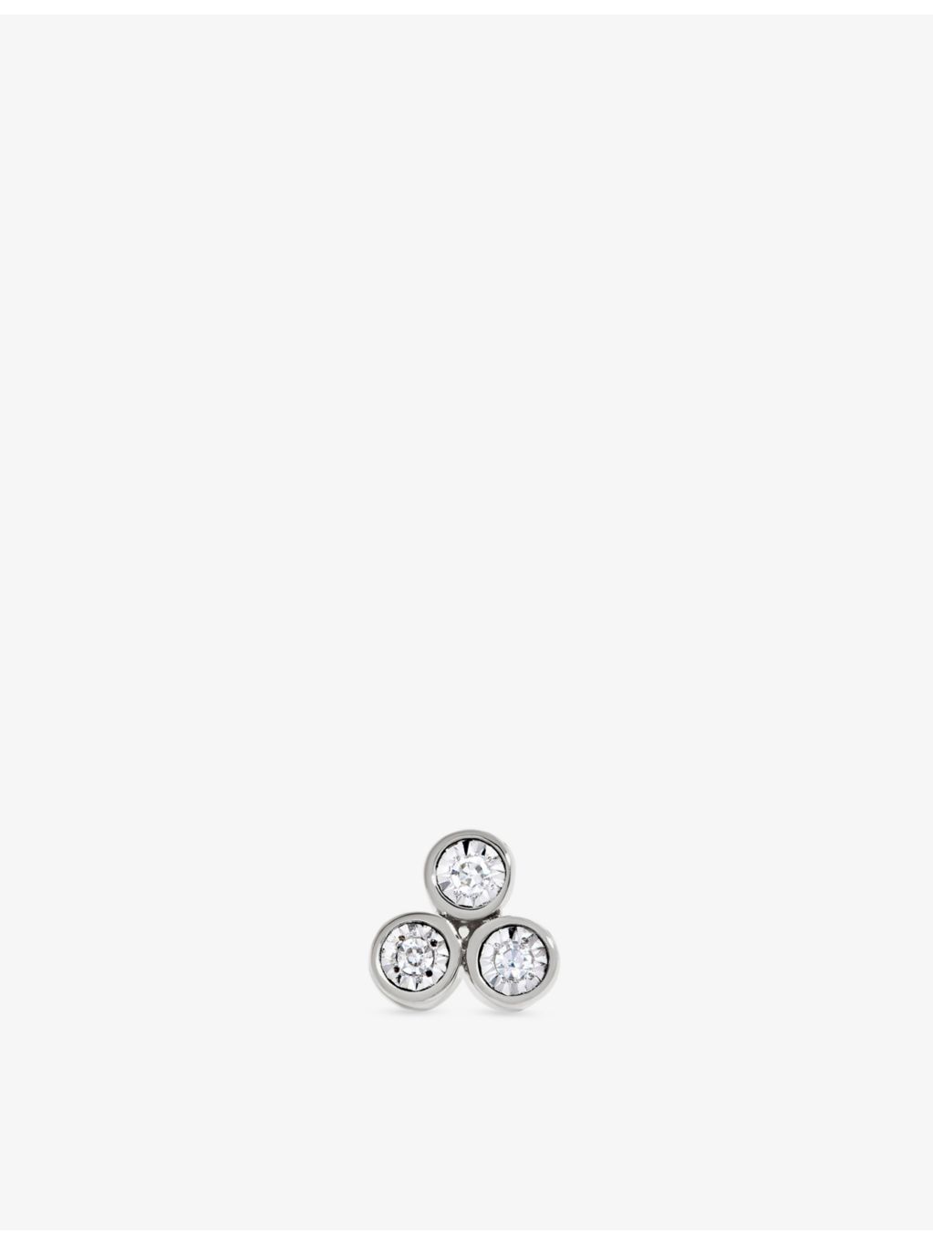 Monica Vinader diamond stud earring 14ct white gold 0.009ct - British product