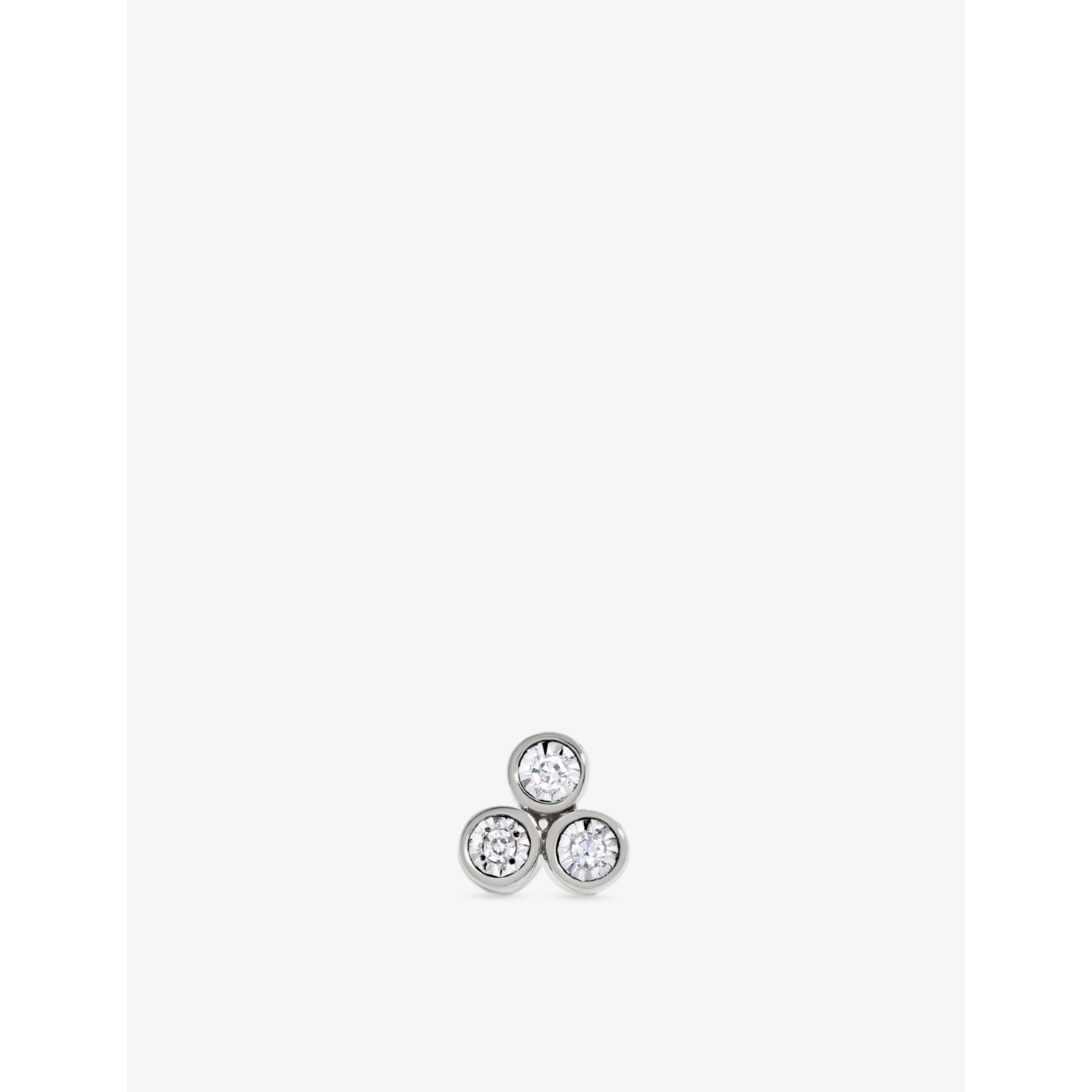 Monica Vinader diamond stud earring 14ct white gold 0.009ct - British product