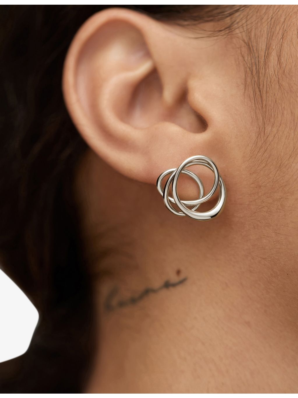 Monica Vinader Nura Wrap sterling silver stud earrings (British brand)