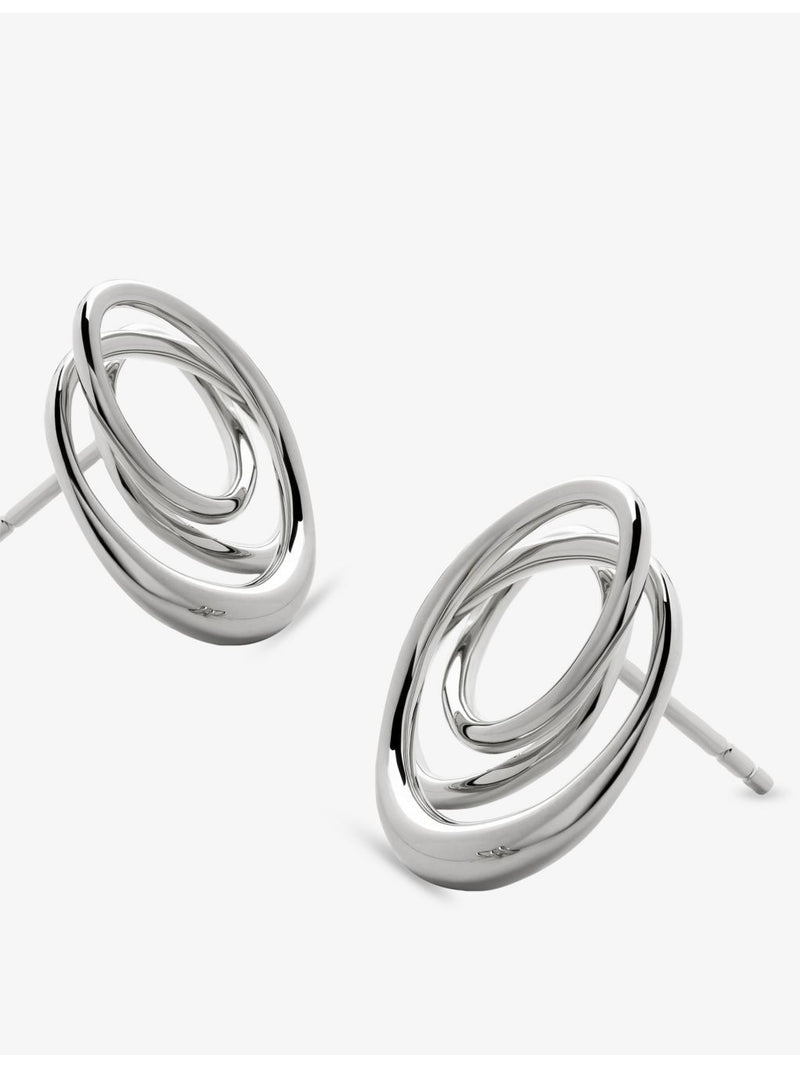 Monica Vinader Nura Wrap sterling silver stud earrings (British brand)