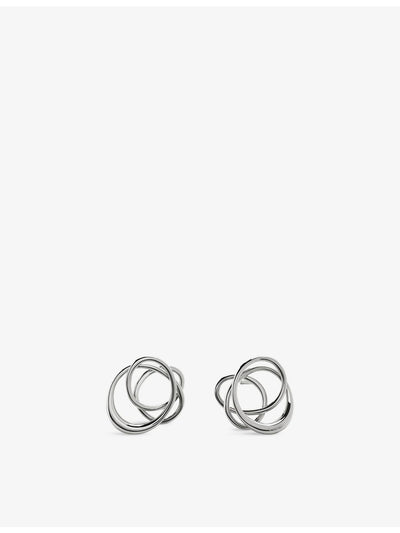 selfridges Monica Vinader Nura Wrap Sterling Silver Stud Earrings- Buy online at McGrocer