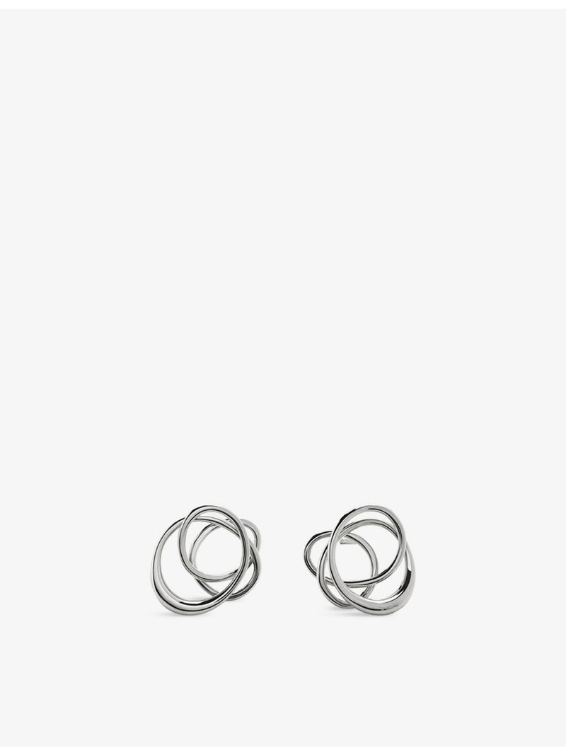 Monica Vinader Nura Wrap sterling silver stud earrings (British brand)