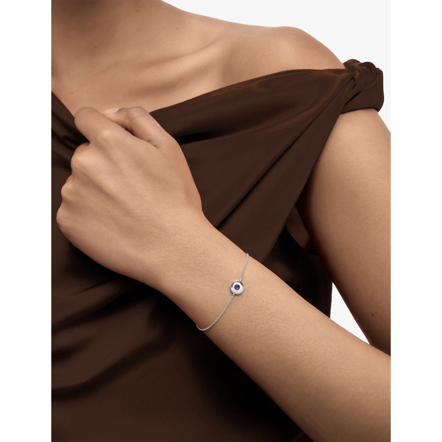 Monica Vinader sterling silver amethyst bracelet, UK version