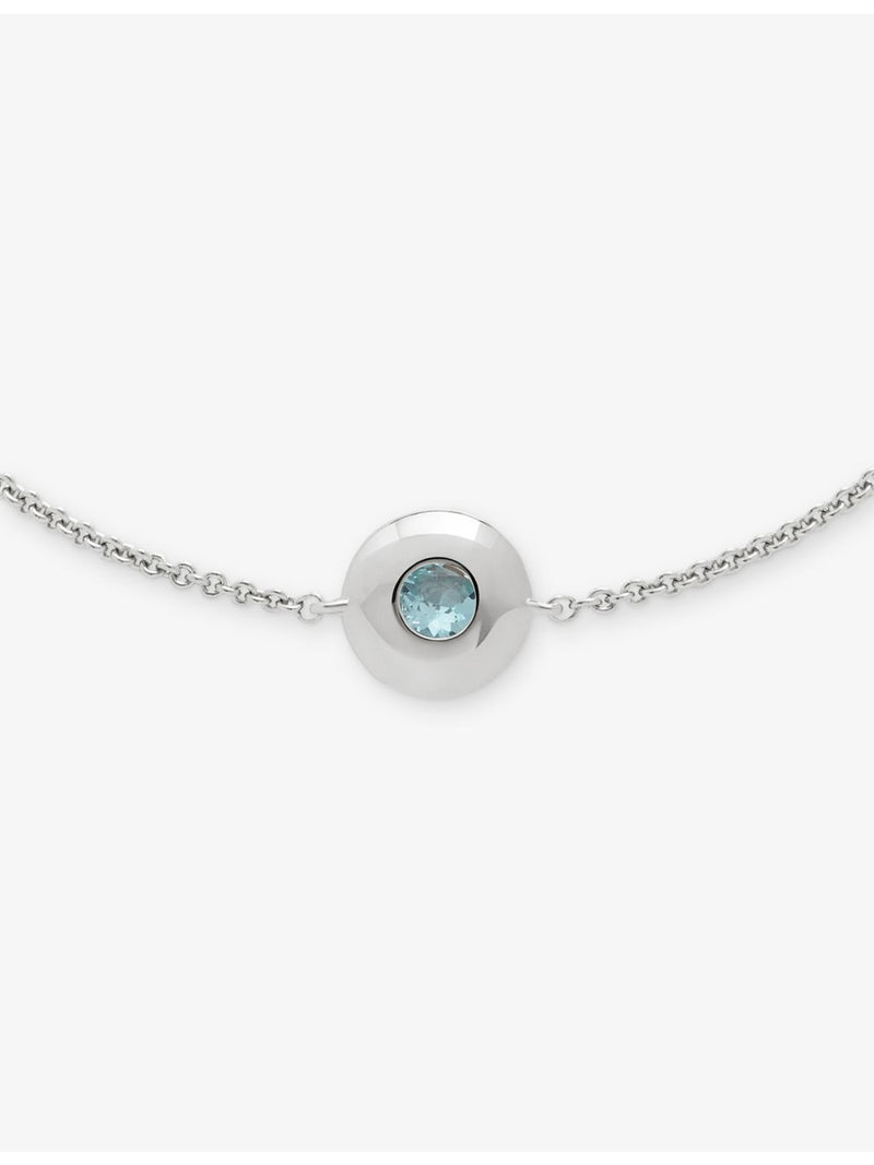 Monica Vinader sterling silver aquamarine chain bracelet, imported from the UK