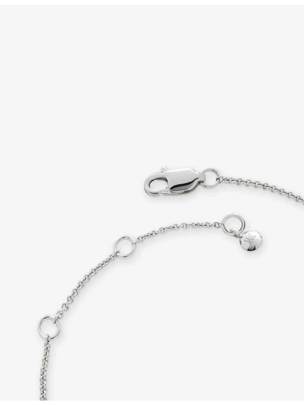 Monica Vinader sterling silver aquamarine chain bracelet, imported from the UK