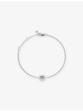 Monica Vinader sterling silver aquamarine chain bracelet, imported from the UK