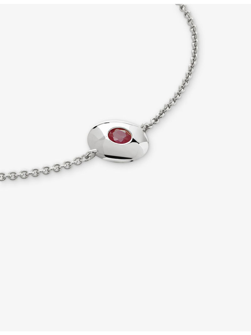 Monica Vinader ruby and sterling silver bracelet with adjustable chain - British product