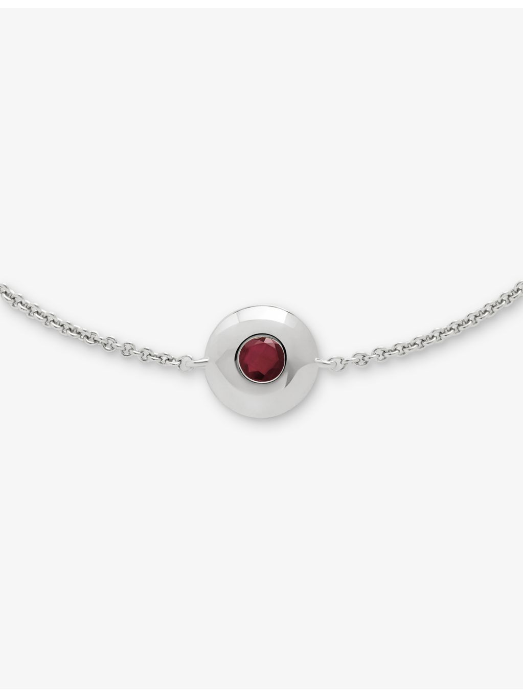 Monica Vinader ruby and sterling silver bracelet with adjustable chain - British product