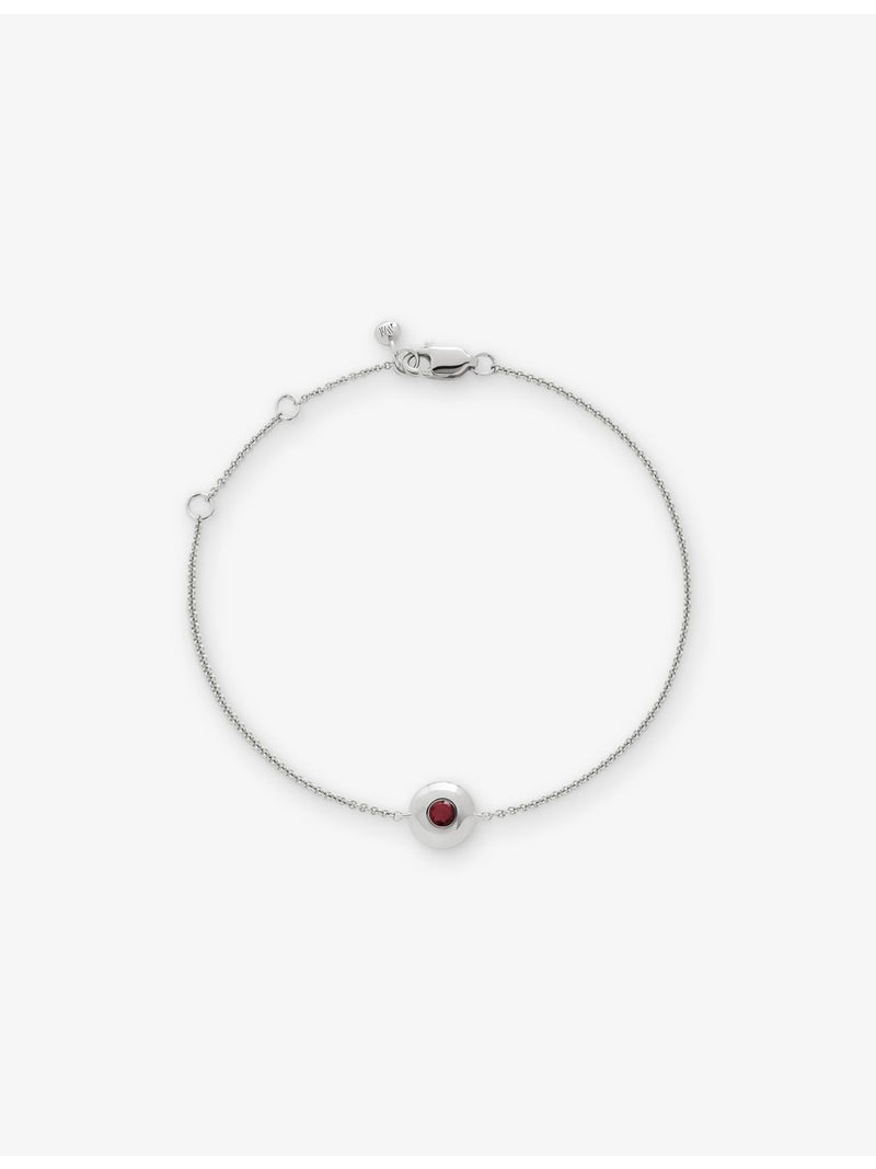 Monica Vinader ruby and sterling silver bracelet with adjustable chain - British product