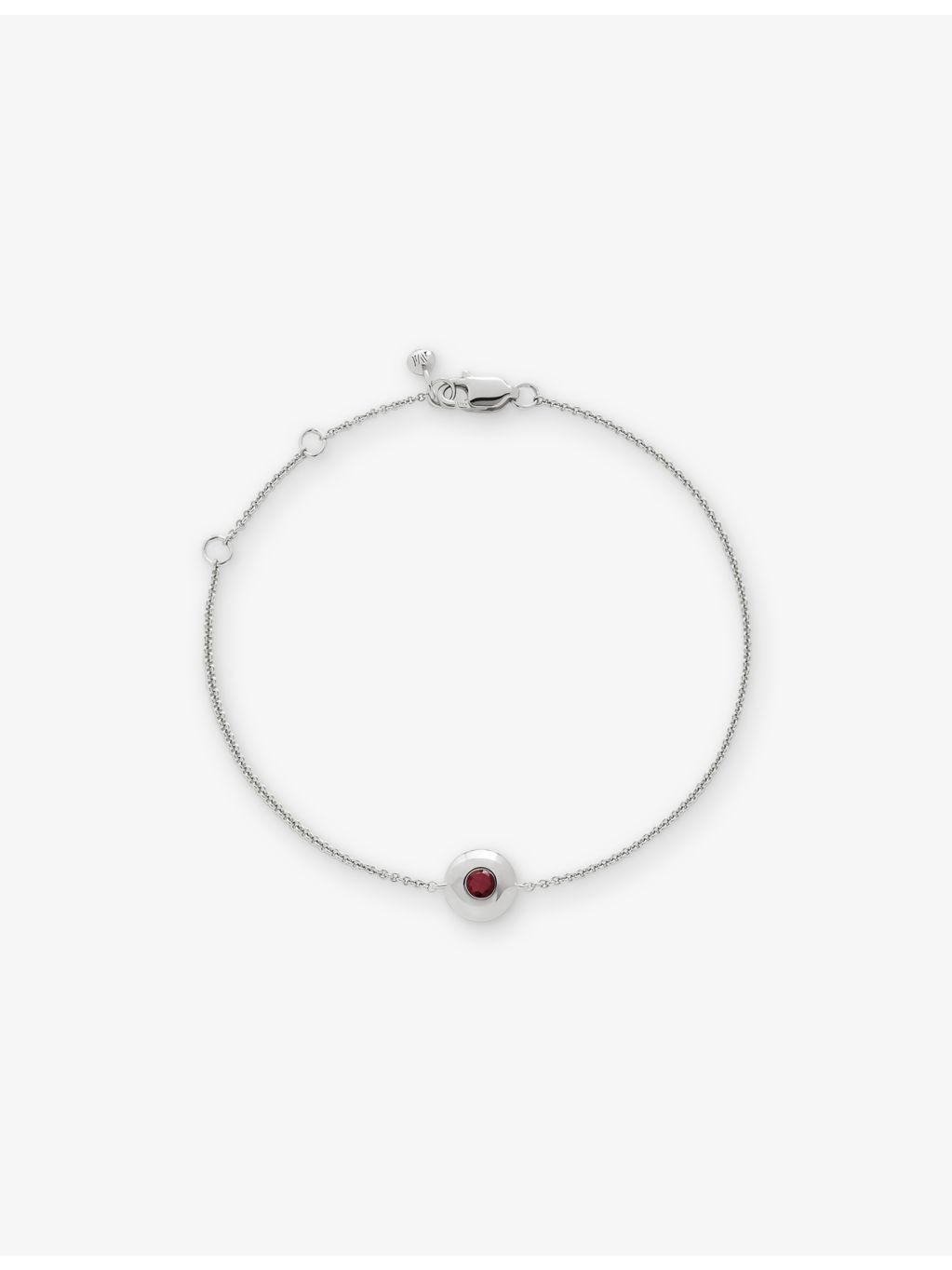 Monica Vinader ruby and sterling silver bracelet with adjustable chain - British product