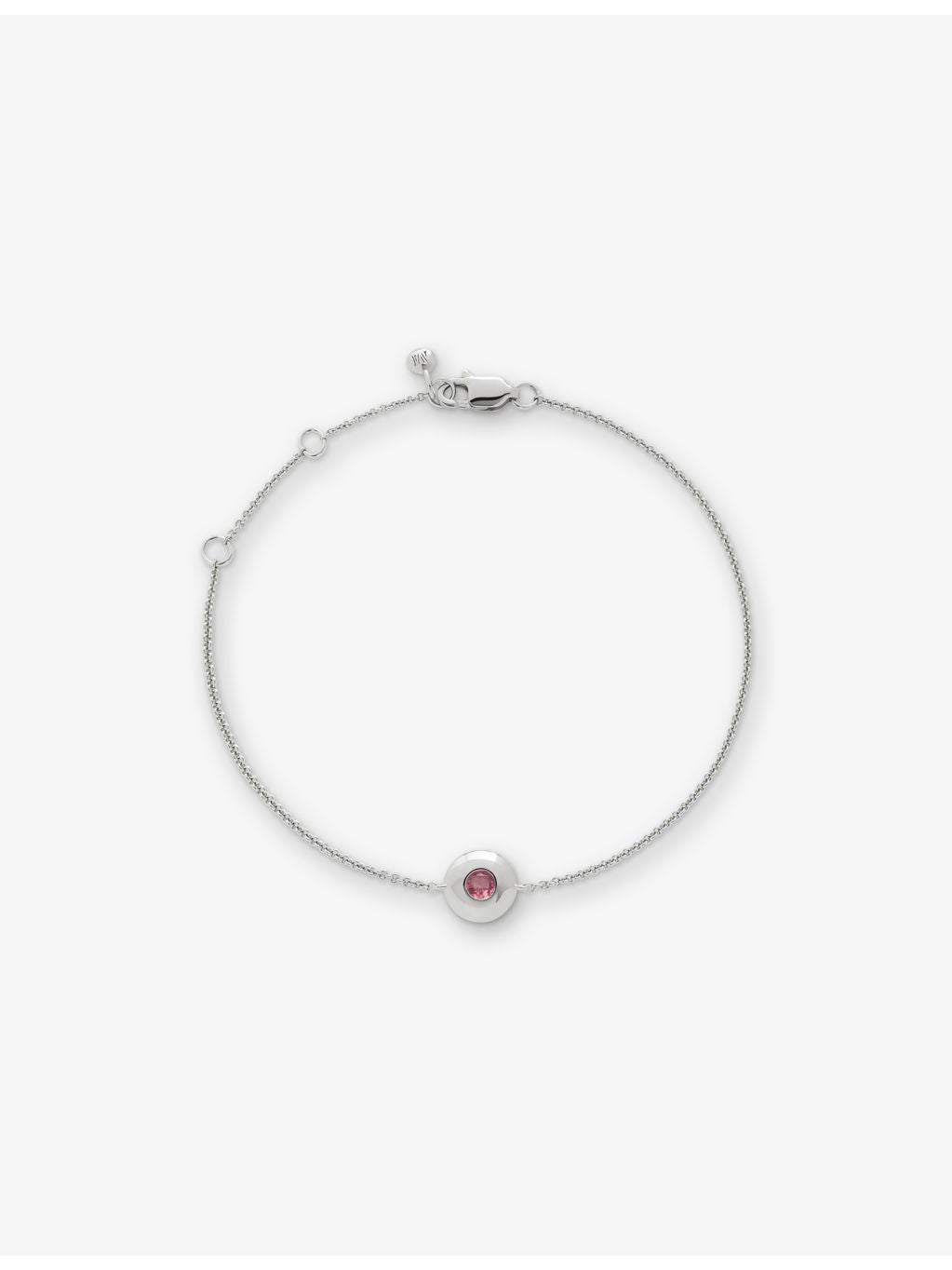 Monica Vinader sterling silver pink tourmaline birthstone bracelet, British brand