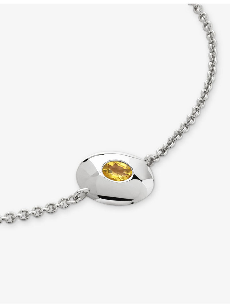 Monica Vinader citrine birthstone bracelet in sterling silver - British product