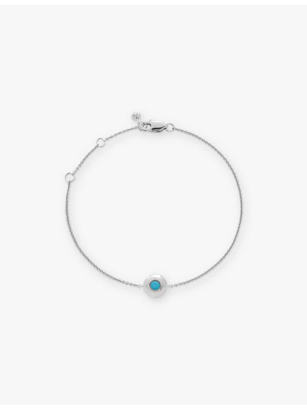 Monica Vinader turquoise birthstone sterling silver bracelet, imported from the UK