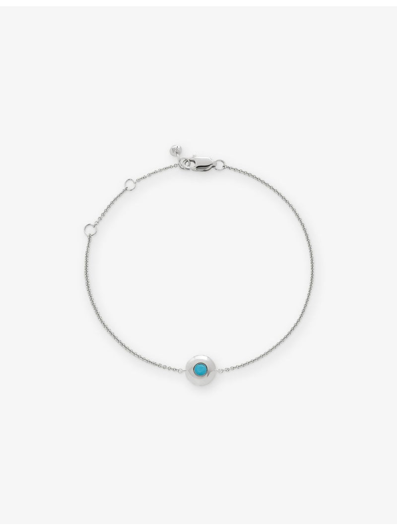 Monica Vinader turquoise birthstone sterling silver bracelet, imported from the UK