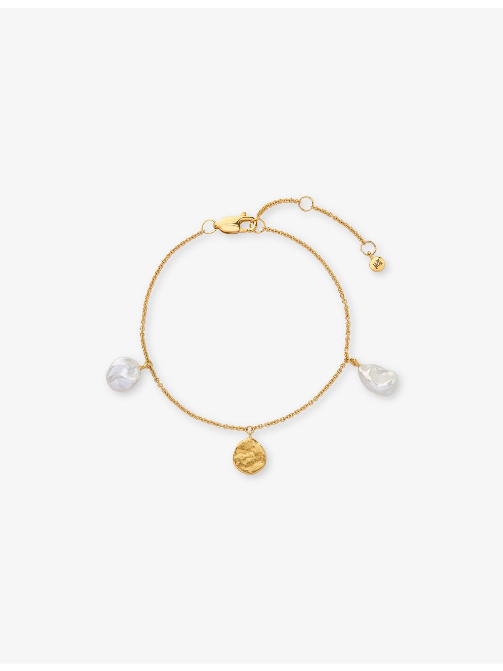 Monica Vinader keshi pearl bracelet 18ct gold vermeil, imported from the UK
