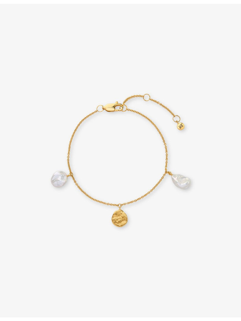 Monica Vinader keshi pearl bracelet 18ct gold vermeil, imported from the UK