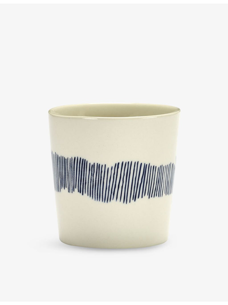 Yotam Ottolenghi Feast striped stoneware coffee cup 7.5cm, imported from the UK