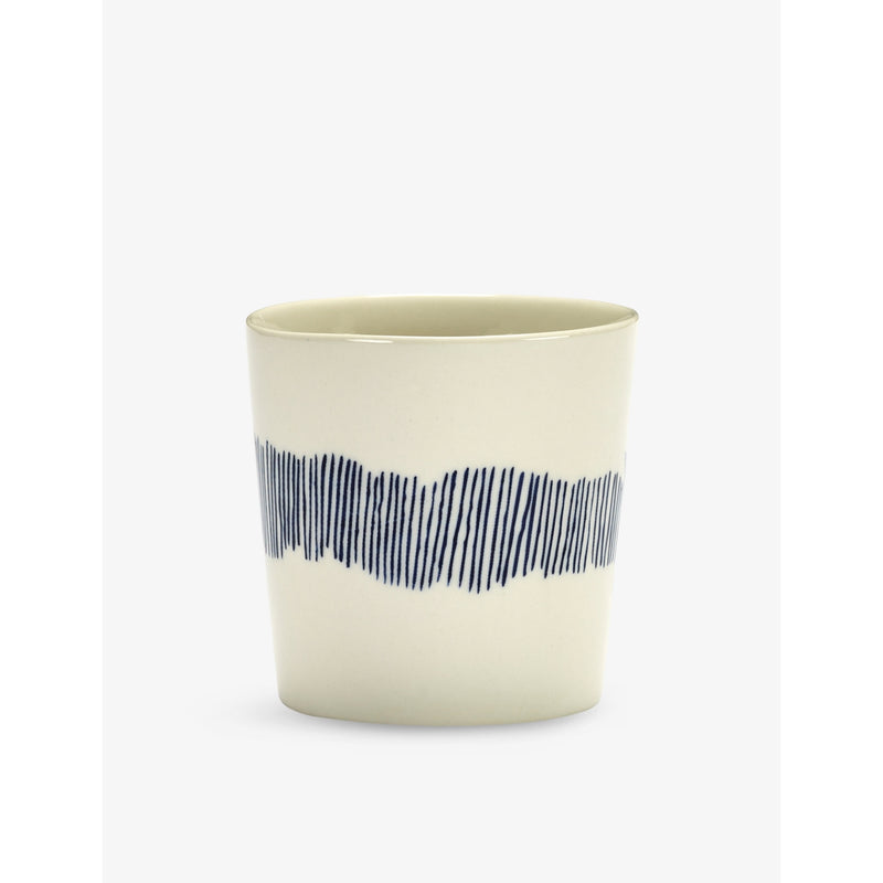 Yotam Ottolenghi Feast striped stoneware coffee cup 7.5cm, imported from the UK