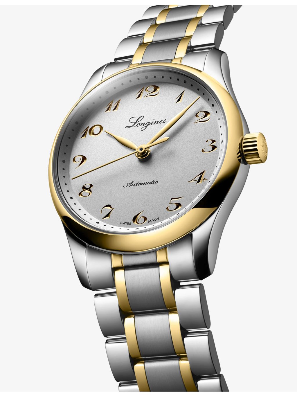 Longines automatic watch stainless steel 18ct yellow gold 34mm (British brand)