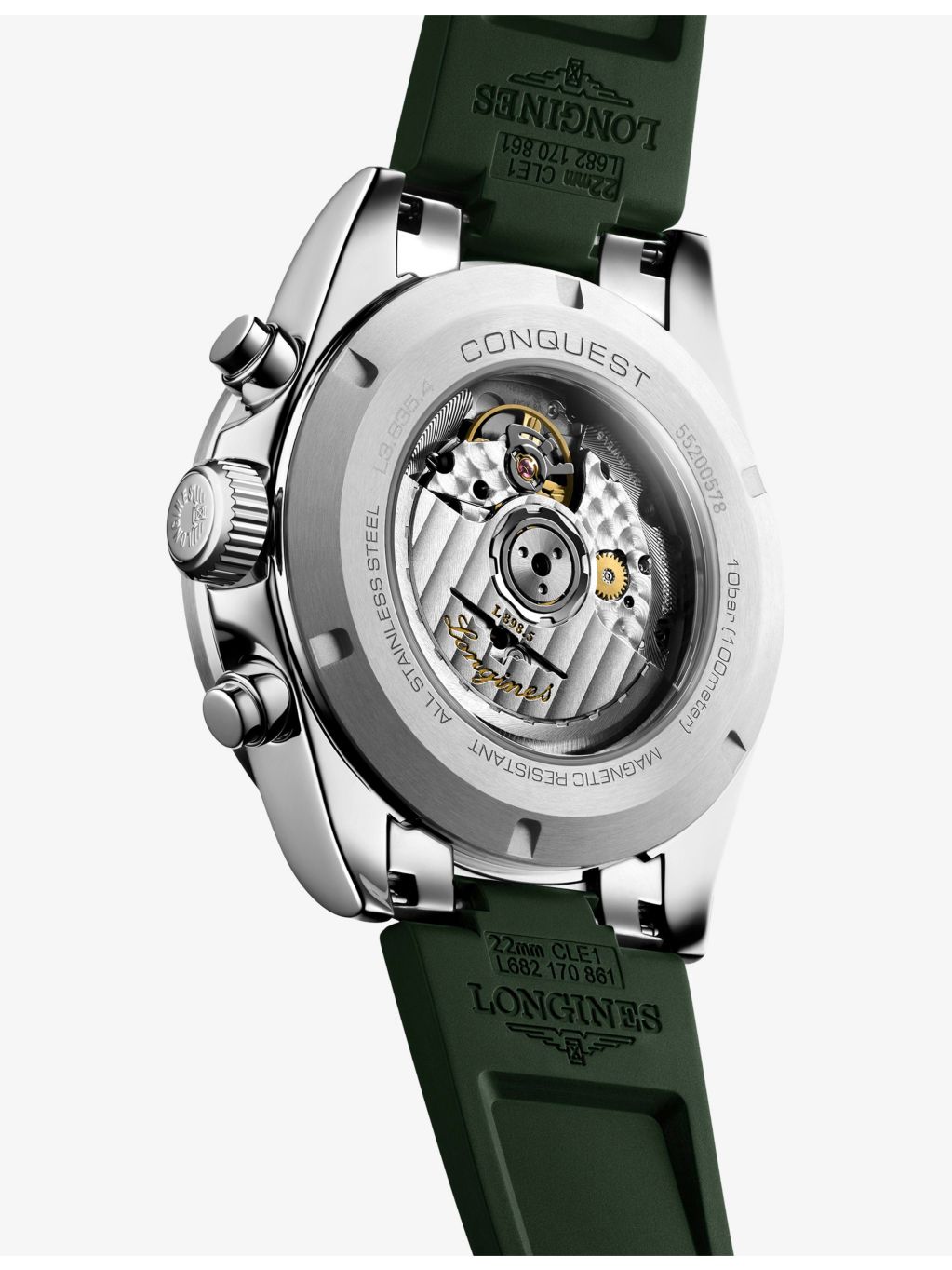 Longines Conquest Chronograph automatic watch, 42mm, stainless-steel and rubber - British product