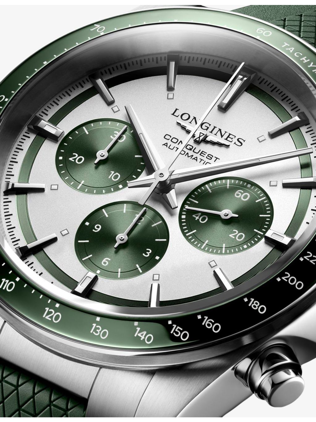 Longines Conquest Chronograph automatic watch, 42mm, stainless-steel and rubber - British product
