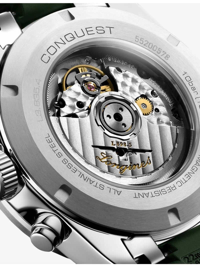 Longines Conquest Chronograph automatic watch, 42mm, stainless-steel and rubber - British product