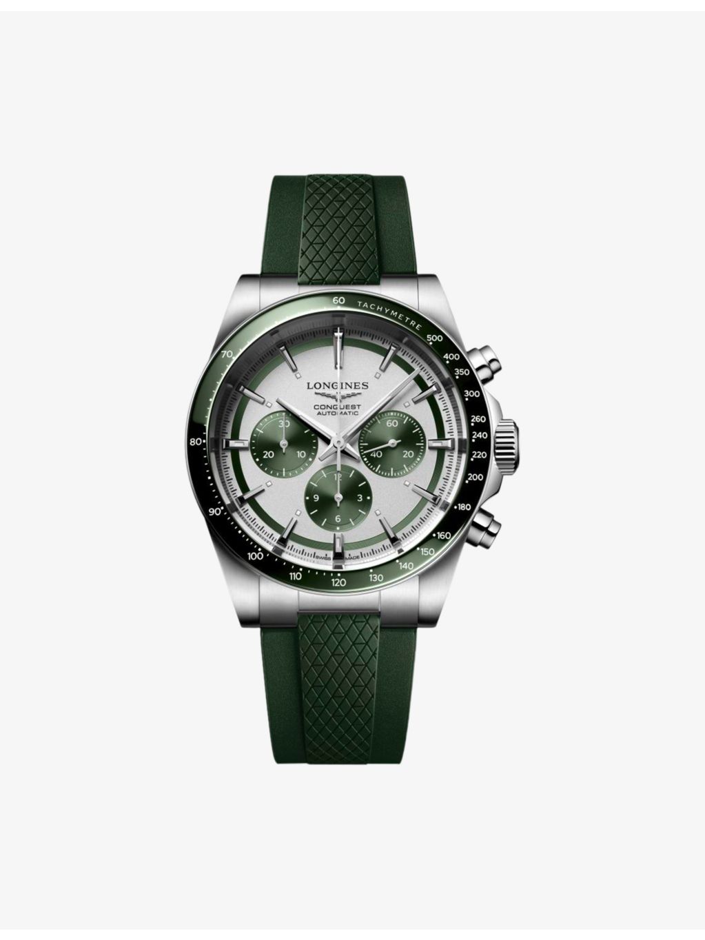 Longines Conquest Chronograph automatic watch, 42mm, stainless-steel and rubber - British product