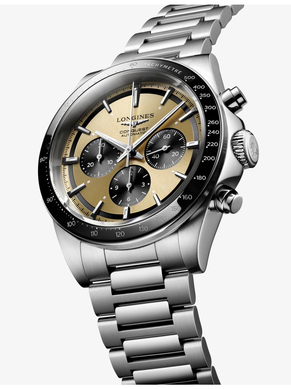Longines Conquest Chronograph stainless steel automatic watch 42mm (British brand)