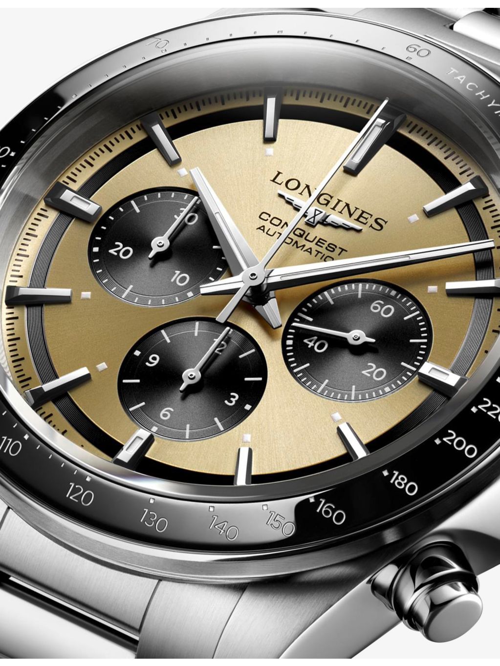 Longines Conquest Chronograph stainless steel automatic watch 42mm (British brand)
