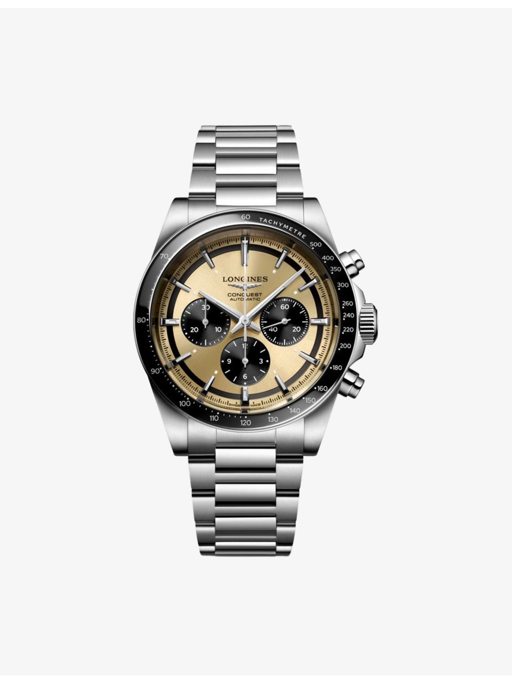 Longines Conquest Chronograph stainless steel automatic watch 42mm (British brand)