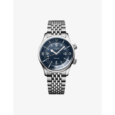 selfridges Longines Legend Diver Blue Dial Stainless-Steel Automatic Watch 39mm- Buy online at McGrocer