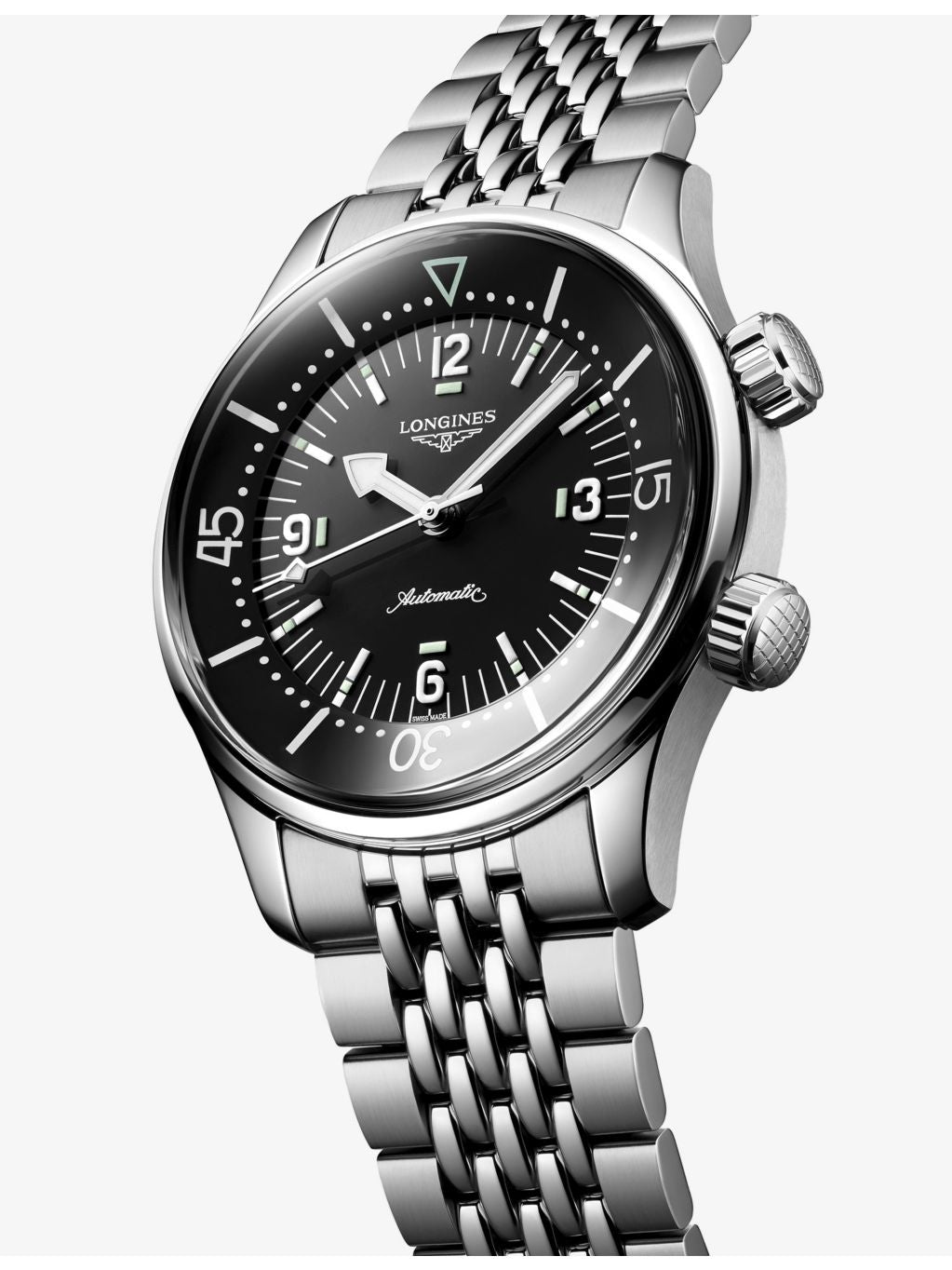 Longines Legend Diver automatic watch 39mm black dial, UK version