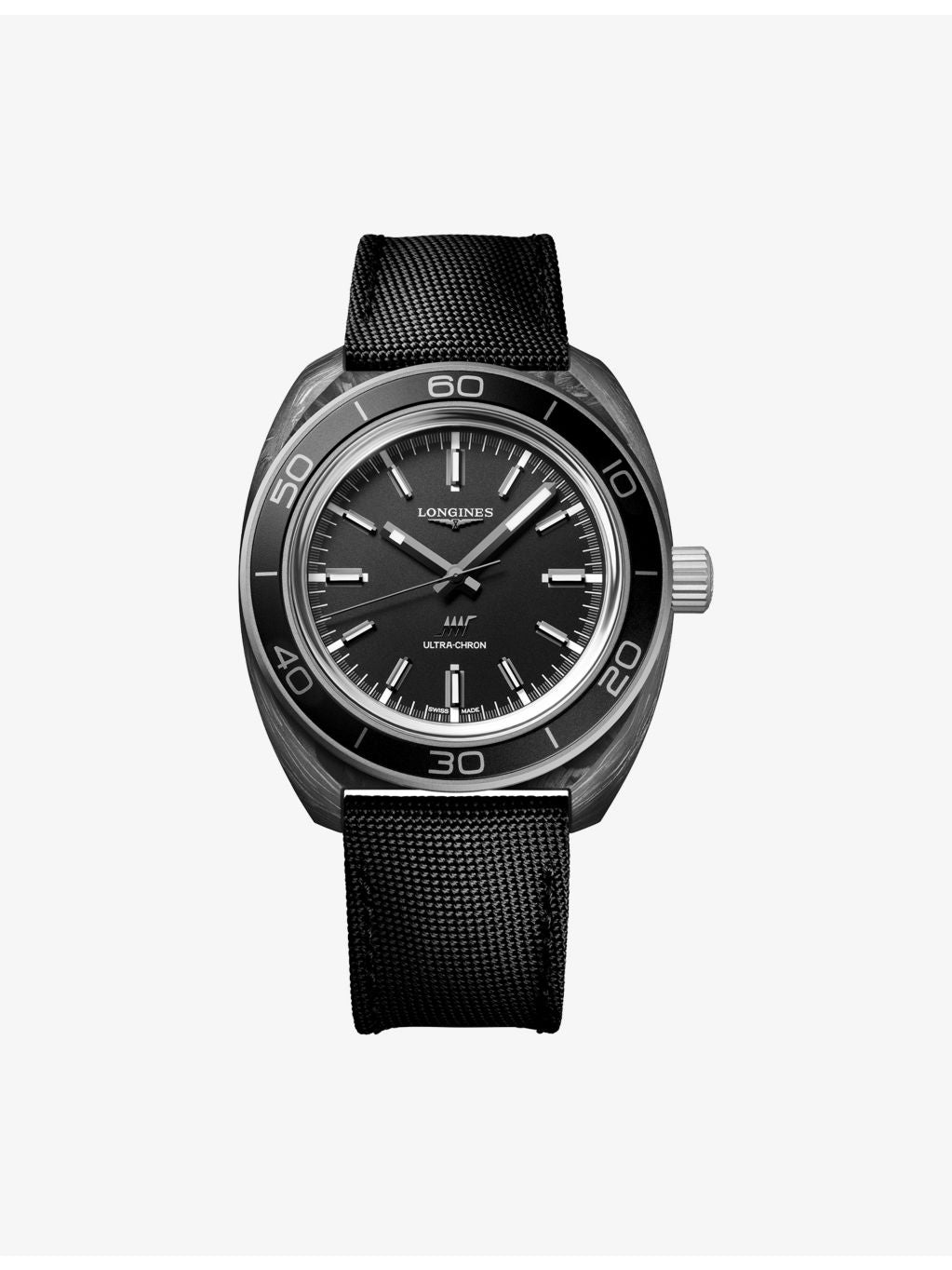 Longines Ultra-Chron automatic watch 43mm titanium carbon, imported from the UK