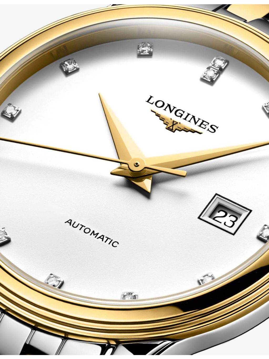Longines automatic watch yellow PVD diamond 30mm, imported from the UK