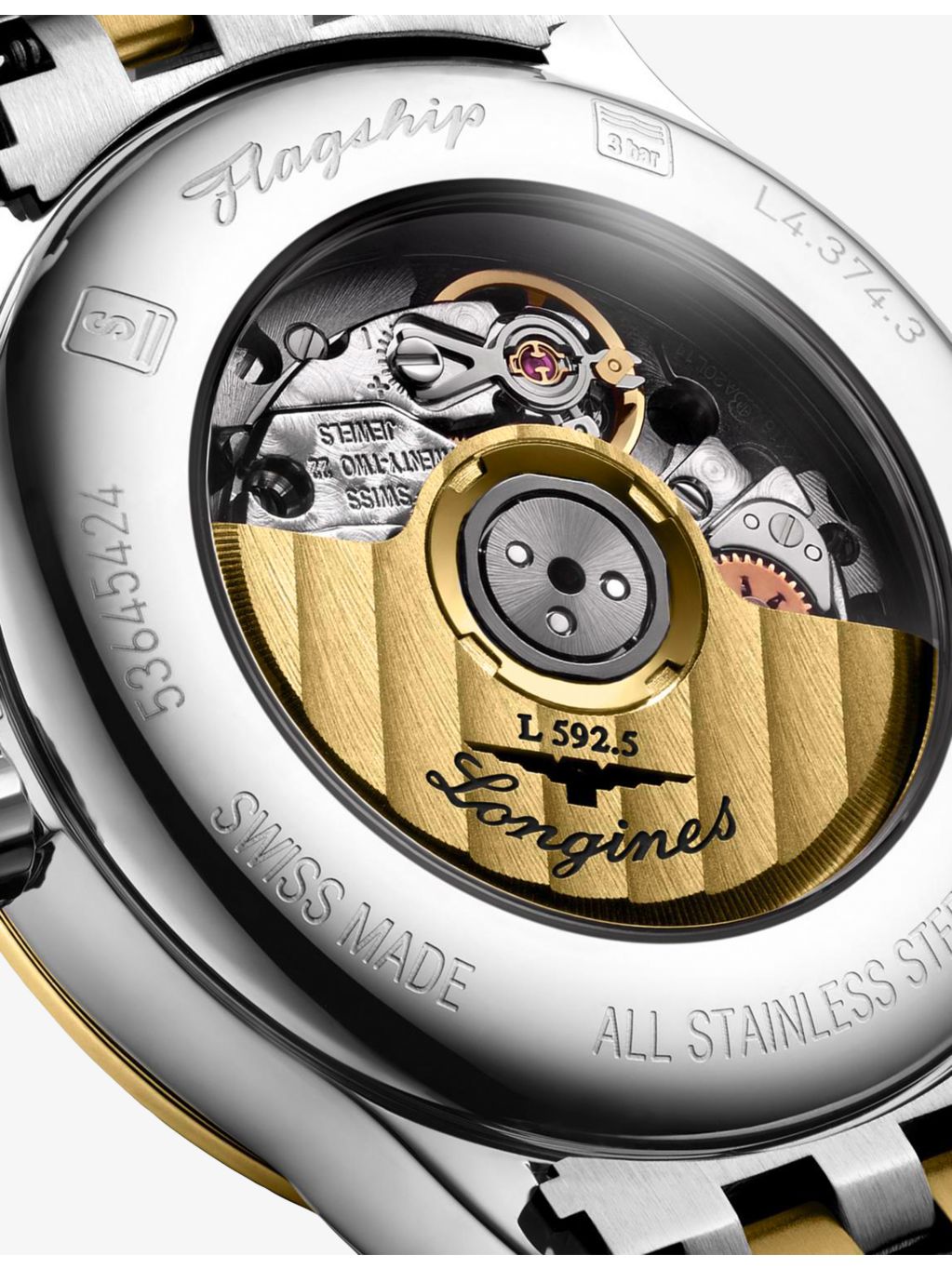 Longines automatic watch yellow PVD diamond 30mm, imported from the UK