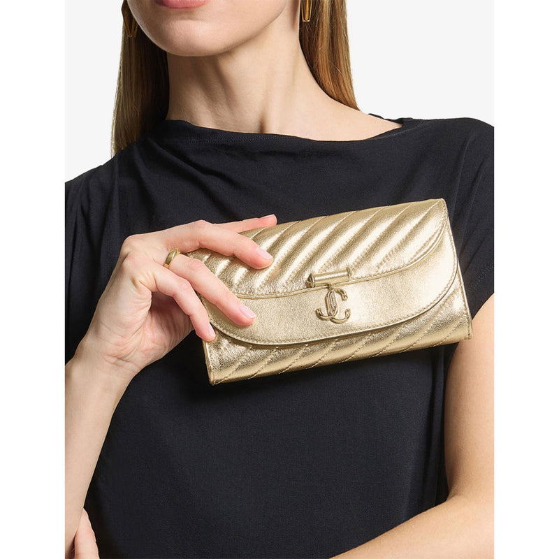 Jimmy Choo metallic leather wallet chain, UK version