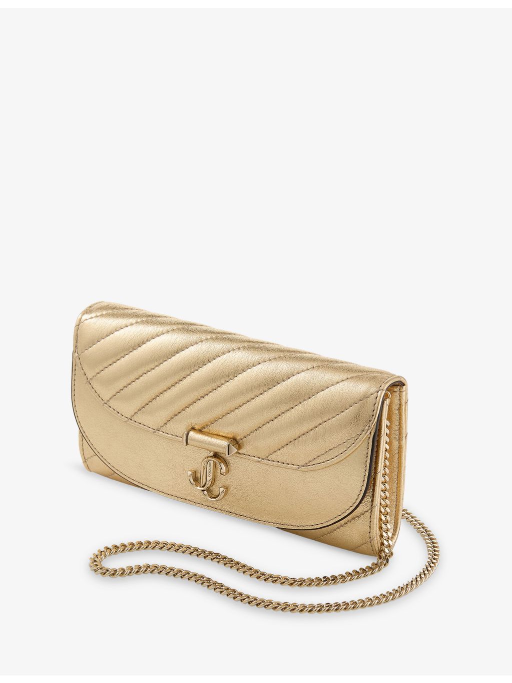 Jimmy Choo metallic leather wallet chain, UK version