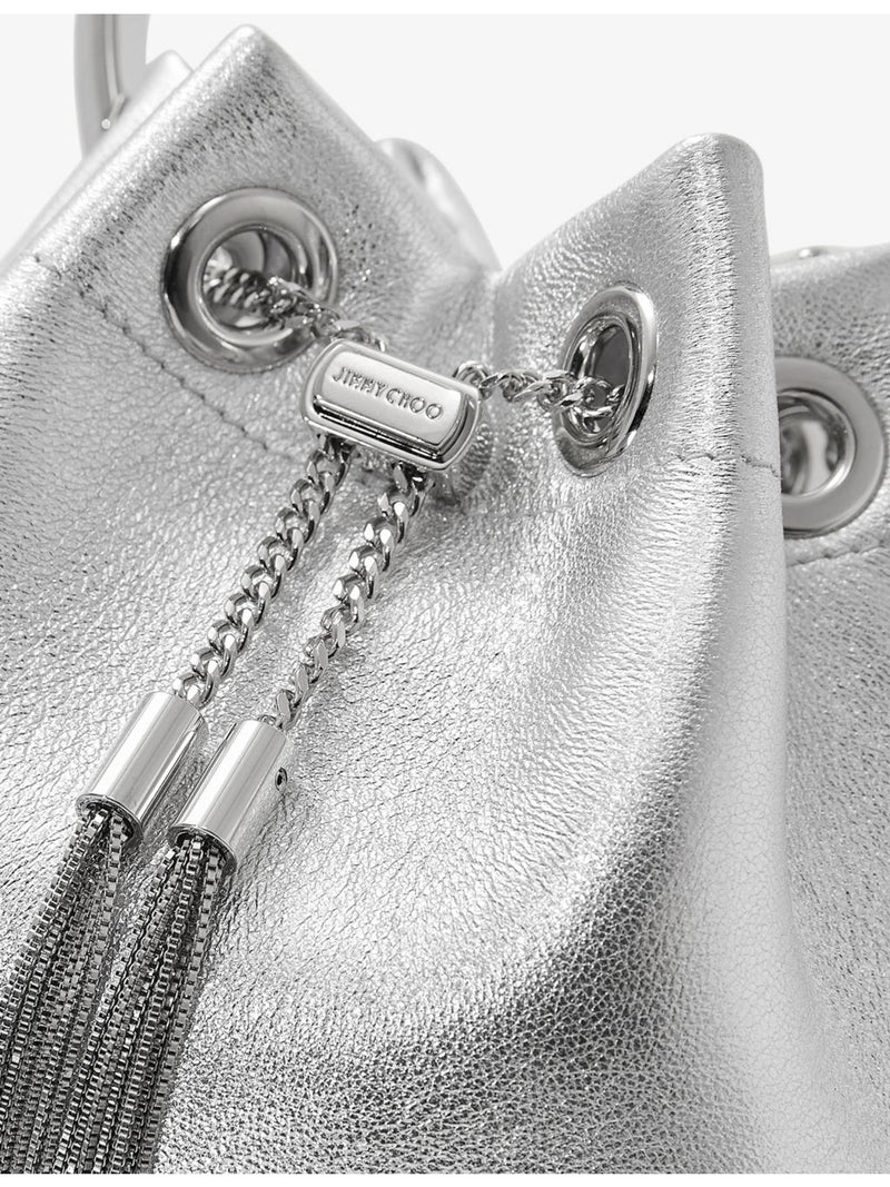 Jimmy Choo metallic leather top-handle bag, imported from the UK