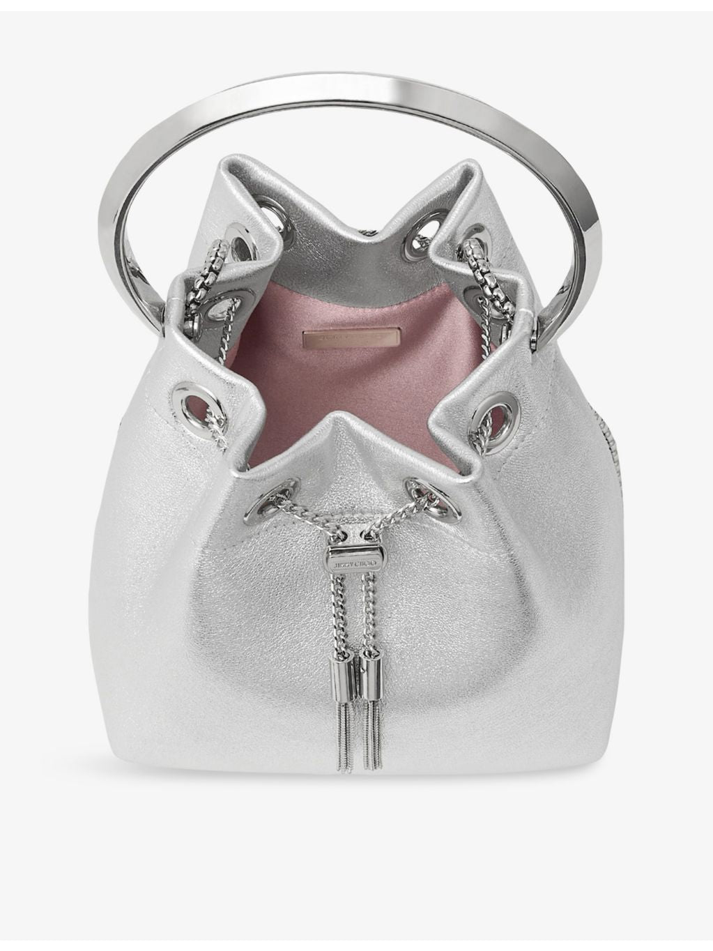 Jimmy Choo metallic leather top-handle bag, imported from the UK