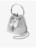 Jimmy Choo metallic leather top-handle bag, imported from the UK
