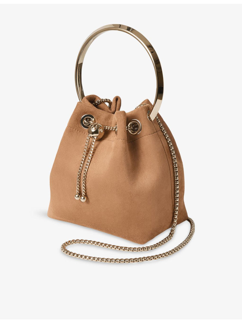 Jimmy Choo Bon Bon suede top-handle bag, imported from the UK