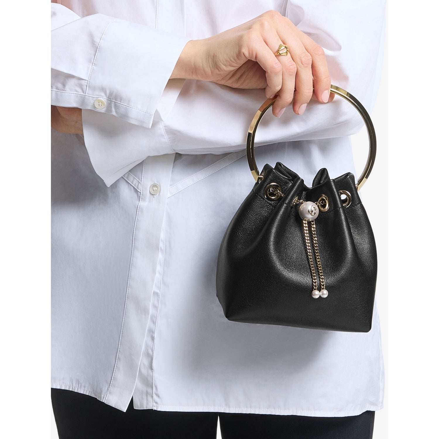 Jimmy Choo Bon Bon top-handle bag in lamb leather (British brand)