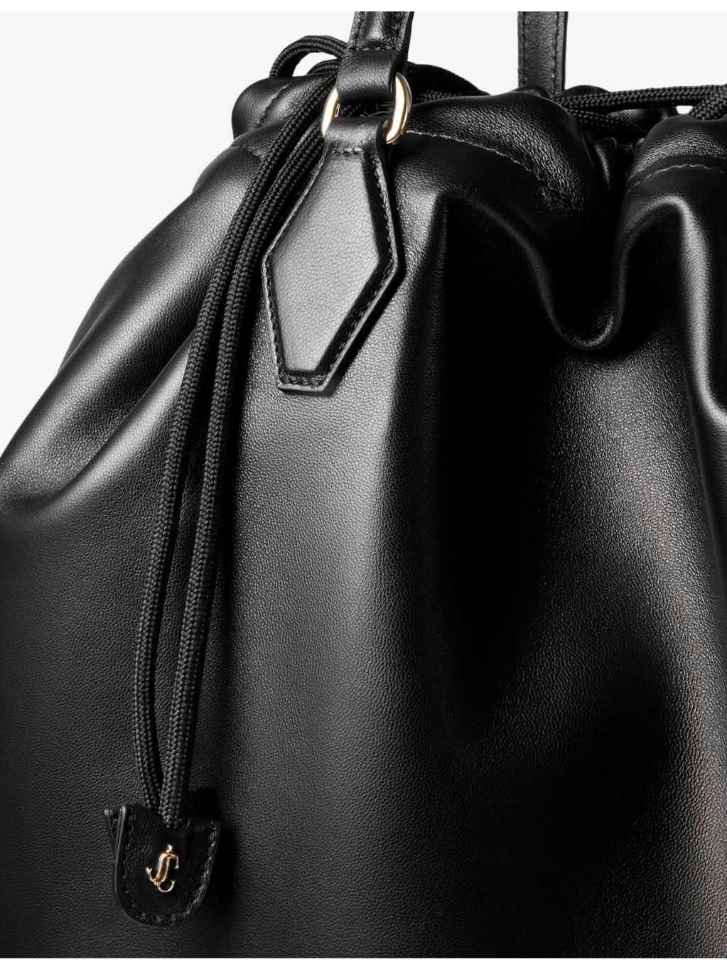 Jimmy Choo nappa leather drawstring tote bag, imported from the UK