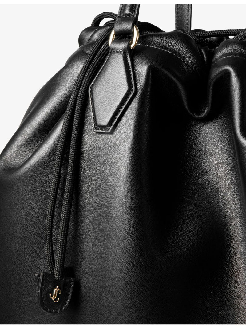 Jimmy Choo nappa leather drawstring tote bag, imported from the UK