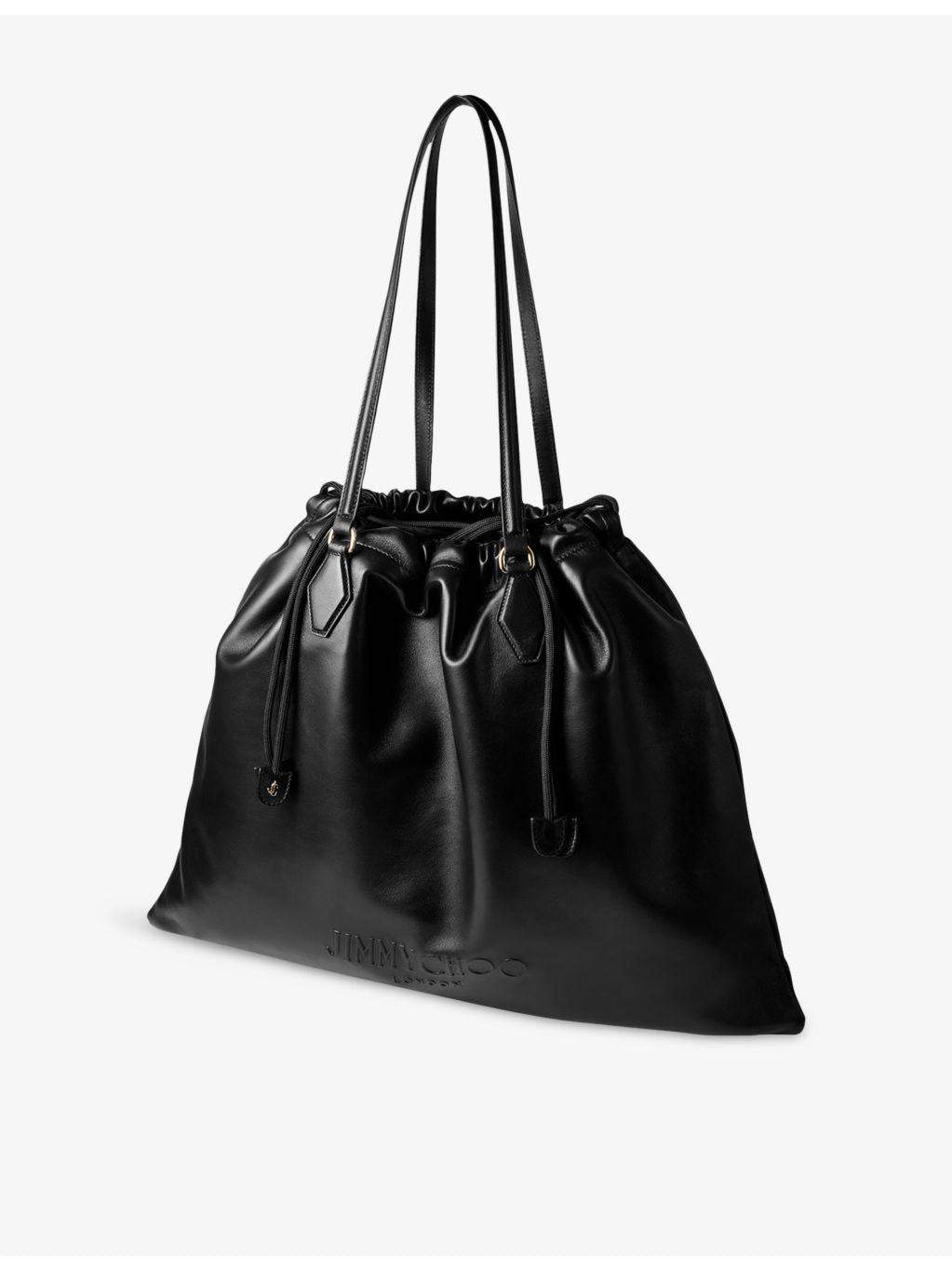 Jimmy Choo nappa leather drawstring tote bag, imported from the UK