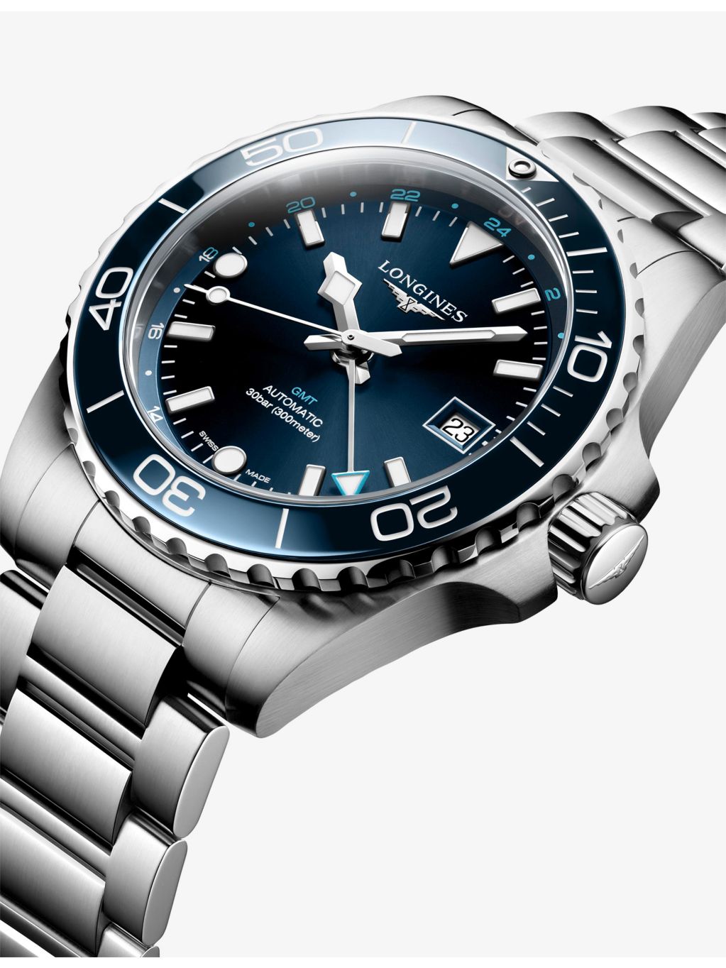 Longines HydroConquest GMT automatic watch 41mm, imported from the UK